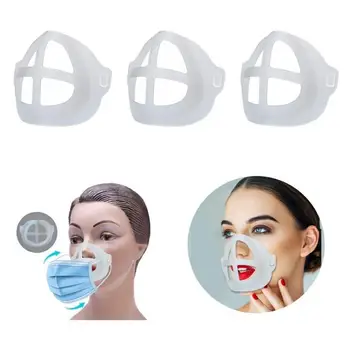 

HOT!! 3D Mouth Mask Support Breathing Assist Help Mask Inner Cushion Bracket Food Grade Silicone Mask Holder Breathable Valve