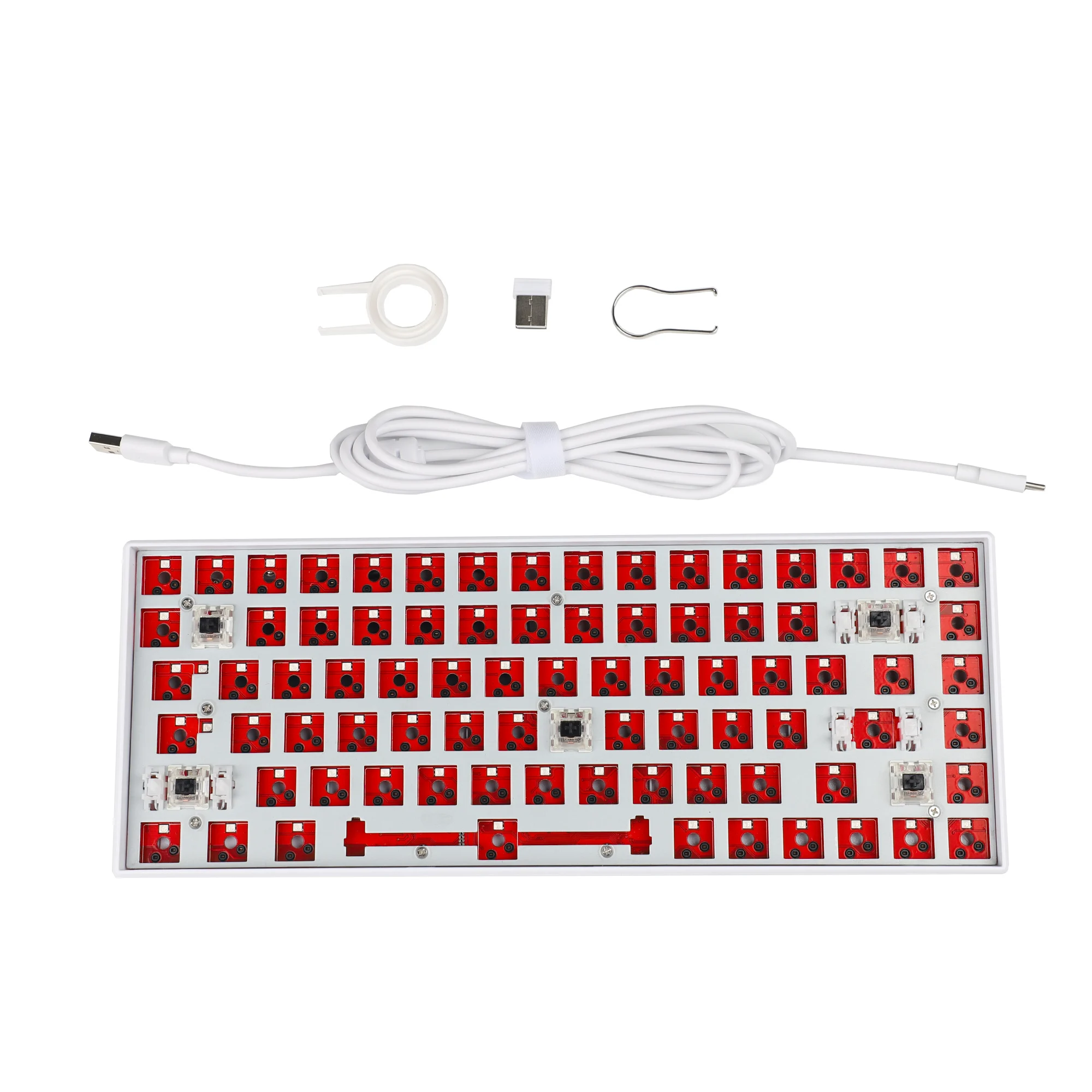 Rgb Destacável Usb com Fio Bluetooth 2.4g Três Modo Hotswap Kailh Soquete Kit Diy 84 75 - Imagem 3