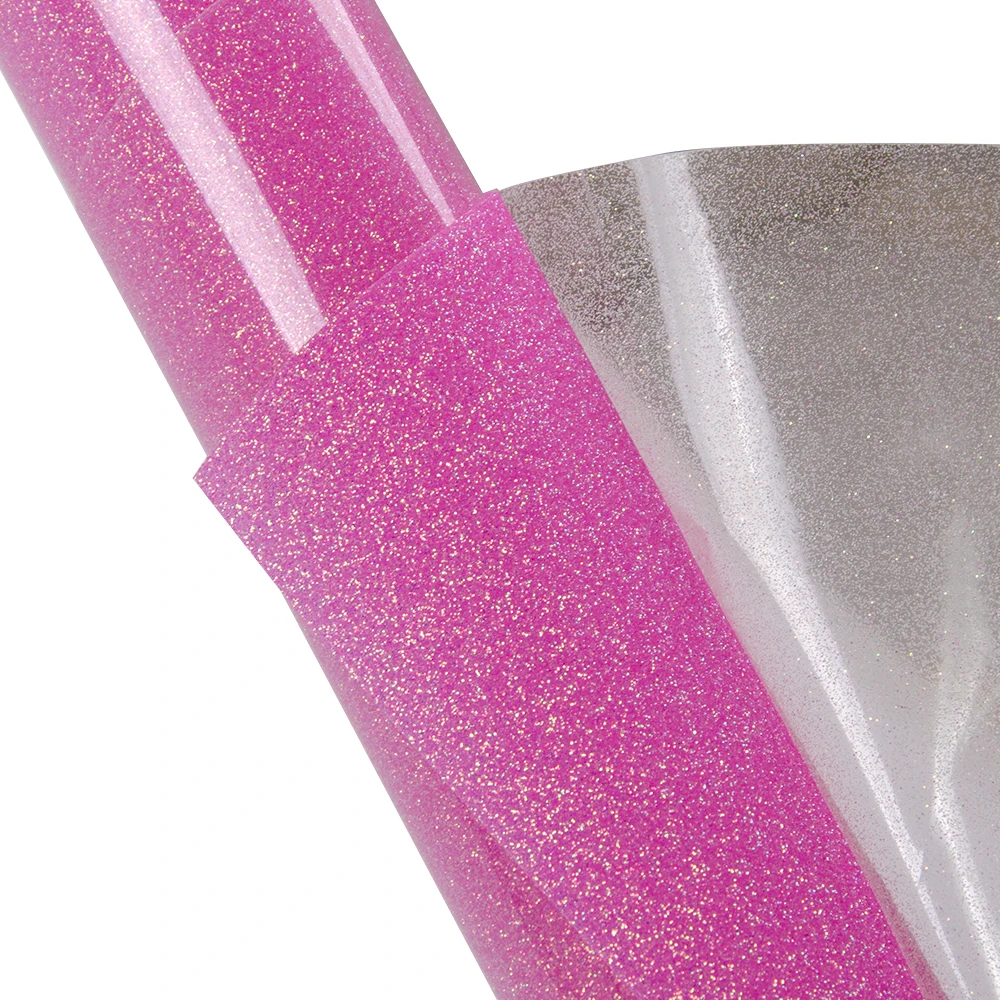 HOHOFILM Holo pink glitter Heat Transfer Vinyl PU T-shirt Vinyl Heat press Vinyl T-shirt Cuttig DIY Iron on Film
