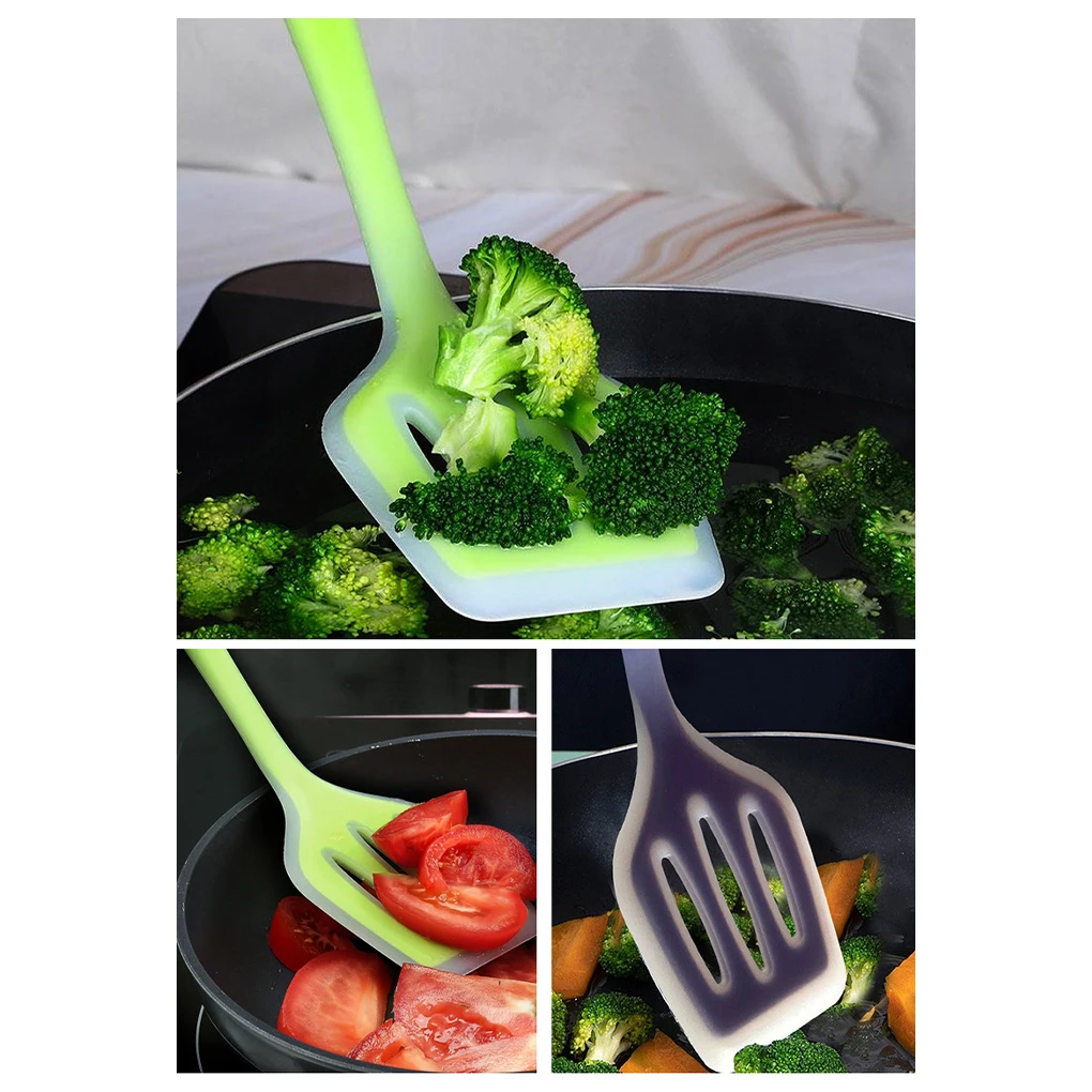 Color Silicone Kitchen Ware Non-stick Set Cooking Utensils Tools Egg Fish Frying Pan Scoop Fried Shovel Spatula Cooking Utensils