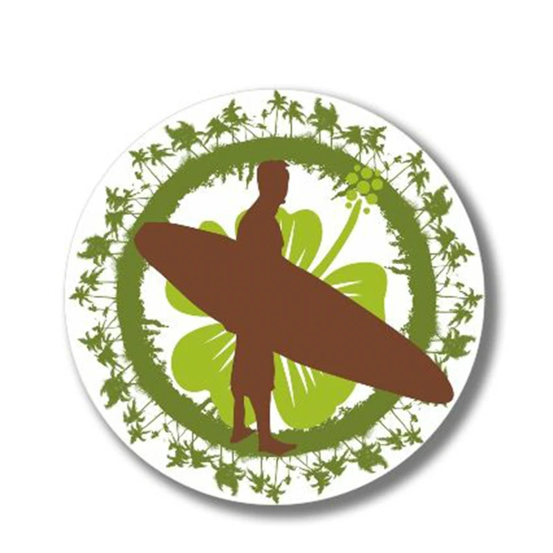 Забавные серфинг цветок гибискуса Surfer Стикеры окна автомобиля грузовика бампер