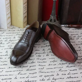

Goodyear Custom-made Shoes Handmade Color Cow Leather Business Low Top Genuine Leather Full Grain Leather Oxfords Pointed Toe