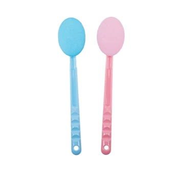

2 Pink & Blue Back Rubs & Massager Bath Brush Easy Lotion Applicator,Extra Long Handle,Great For Body Care