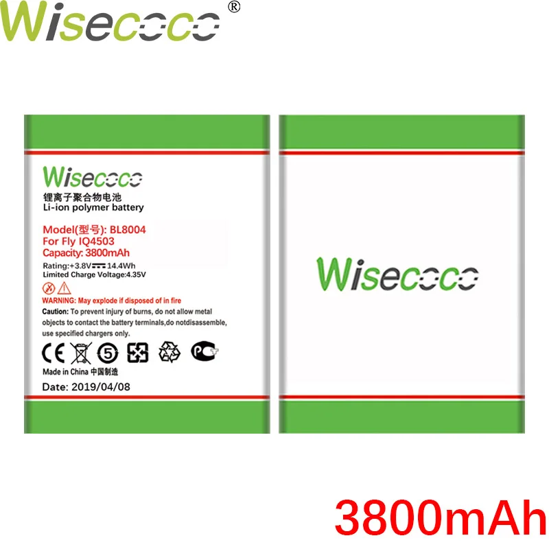Wiscoco 3800 мАч BL8004 батарея для Fly IQ4503 IQ 4503 телефон новейшее производство Высококачественная батарея+ номер отслеживания