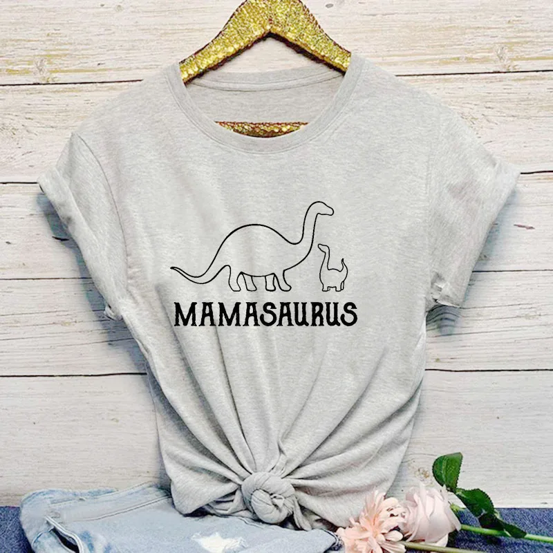 Женская футболка с динозаврами Mamasaurus забавная Kawaii уличная Юрского периода