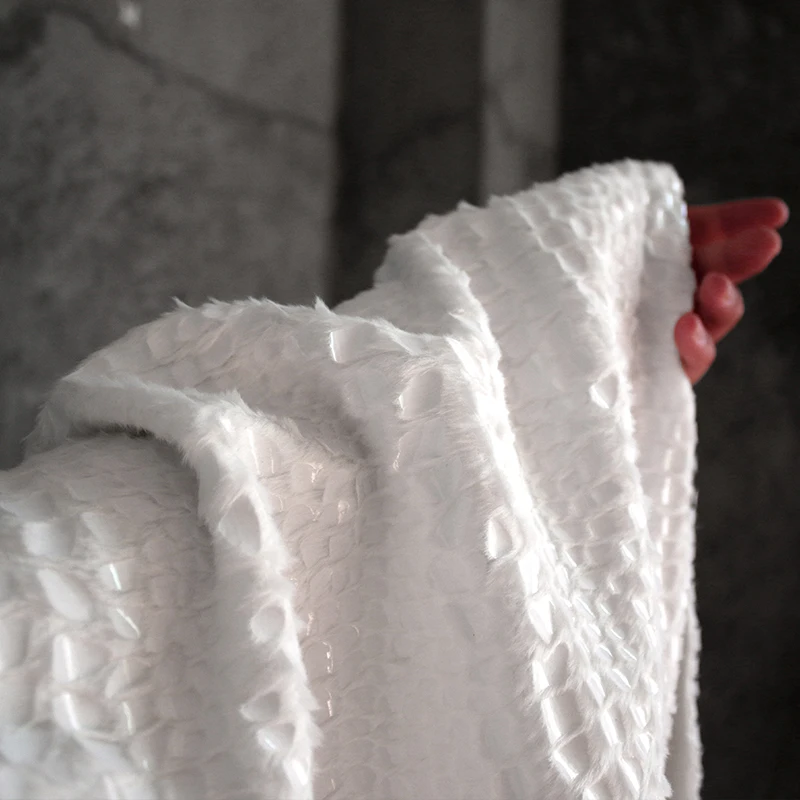 Искусственный мех, плюш, трава, толстая, черная, белая, тяжелая текстура, Осень-зима, ткань, переоборудование, куртка, дизайнерская ткань для лоскутов