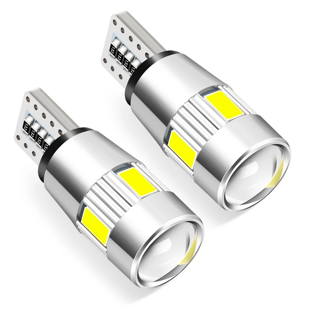 2x Car 5w5 Led Bulb T10 W5w Led Signal Light Canbus 12v 6000k Auto  Claerance Wedge Side Reverse Lamps 5630 6smd Blue No Error