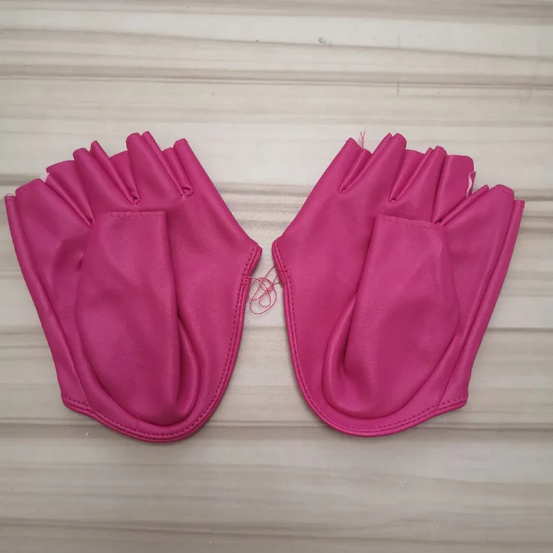 C61 Pink Модные сексуальные женские кожаные перчатки для танцев на шесте в ночном клубе, Женские Перчатки для фитнеса в готическом стиле, панк-рок, L63 - Цвет: C61 Pink