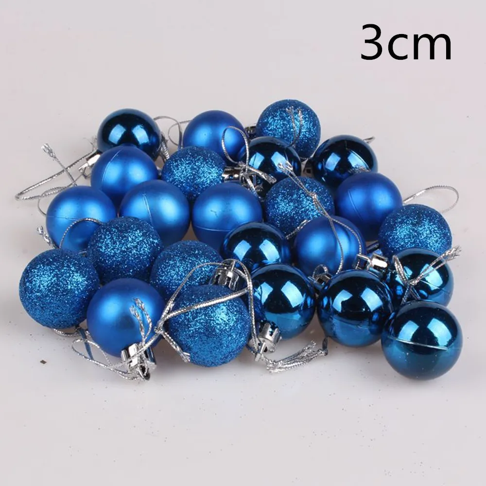 24pcs blue 12 шт. Рождественские елочные украшения шары безделушка рождественские вечерние шар, украшение, Декор для дома Рождественский подарок Kerst natale - Цвет: 24pcs blue