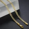 Davieslee Mens Womens Necklace Bracelet Yellow Gold Filled Chain Curb Jewelry Bracelet Necklaces for Women Men 4mm LGN64 ► Photo 1/6