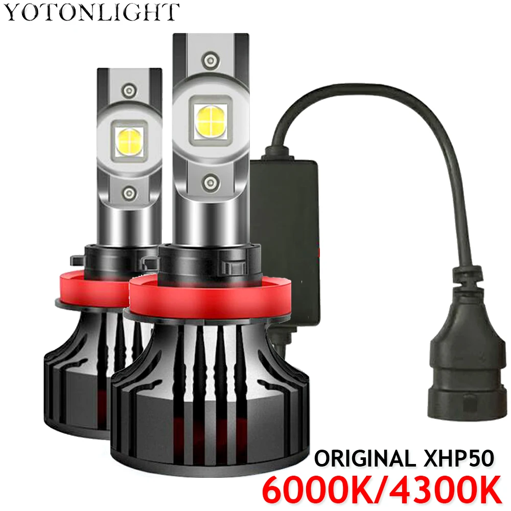 2 Pcs H7 H1 Led Car Headlight Bulb H11 Hb4 Hb3 Led H4 9005 9006 4300K Original XHP50 H8 H9 Fog Lamp 80W 18000LM 6000K 12V
