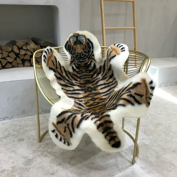 

85x117cm kitchen rugs washable animal rug Tiger shape Modern Faux Fur carpet Floor Mat Carpet Bedroom Living Room Home Decor