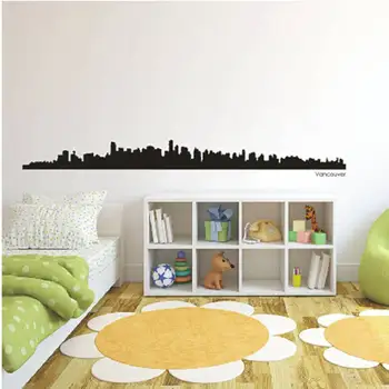 

Vancouver Skyline Decal Wall Sticker Vinyl Stickers Decor Mural Art Living Room Home Decoration Landmark Skyline Wall Decal