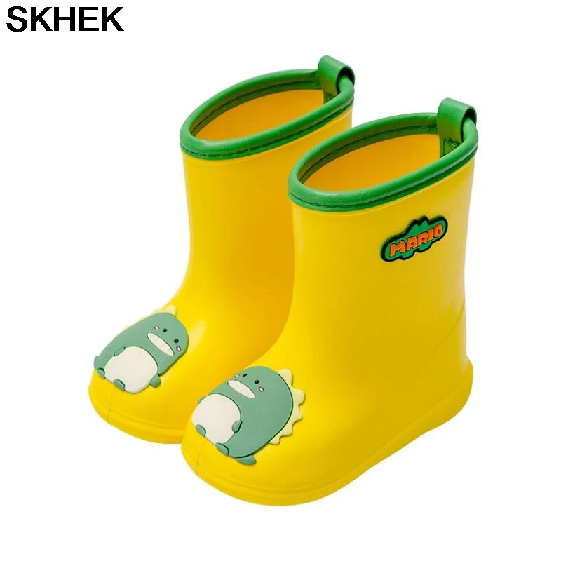 

SKHEK Baby Girls Boys Rain Boots Children Rainshoes Carton Colorful Infant Anti-Slip PVC Rubber Breathable Water Shoes