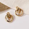 New Fashion Gold Color Metal Drop Earrings Stainless Steel Simple Knot Twist Earrings For Women Statement Jewelry 2022 Pendiente ► Photo 2/6