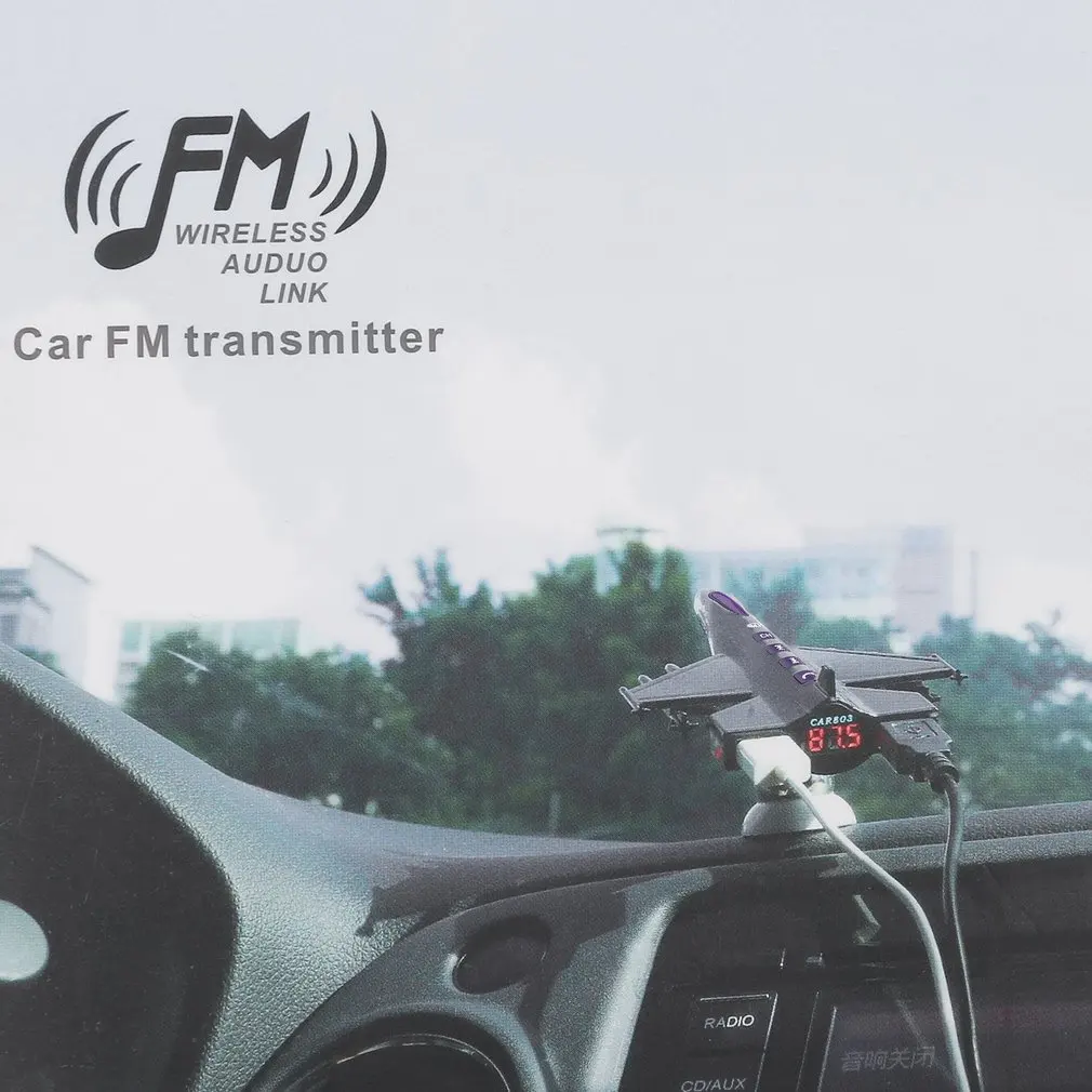 Автомобильный MP3 музыкальный плеер аудио fm-передатчик в форме истребителя автомобильное USB зарядное устройство для мобильного телефона Поддержка ручных звонков
