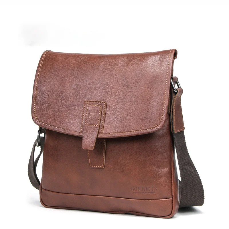 

Повседневная модная кожаная мужская сумка-мессенджер на одно плечо может вместить мужскую сумку для IPAD 10,5 дюйма