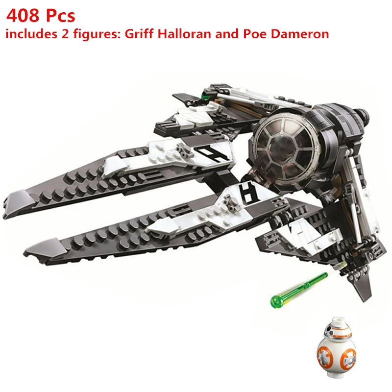 

Star Wars Resistance Black Ace TIE Interceptor Building Blocks Bricks Classic Fighter Outer Space Model Kids Toys Compatible