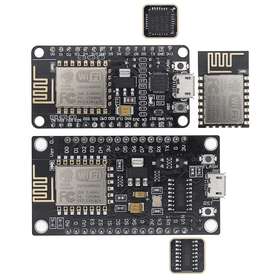 

Wireless module CH340/CP2102 NodeMcu V3 V2 Lua WIFI Internet of Things development board based ESP8266 ESP-12E with pcb Antenna