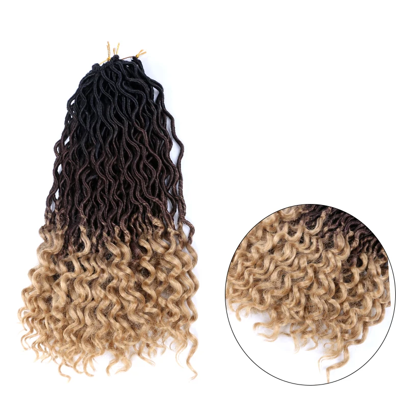 Goddess Locs вязанные крючком волосы мягкие искусственные локоны в стиле Crochet косички
