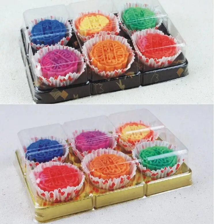 

20pcs 6 Holes Clear plastic cake box bakery cupcake packaging box Disposable Plastic Cake Container Cupcakes Packaging Box