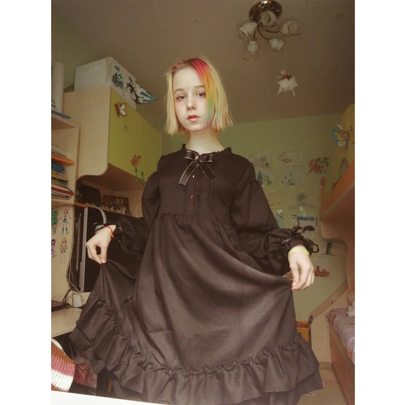 Новинка 2020 винтажное платье принцессы в японском стиле Харадзюку Лолита милое