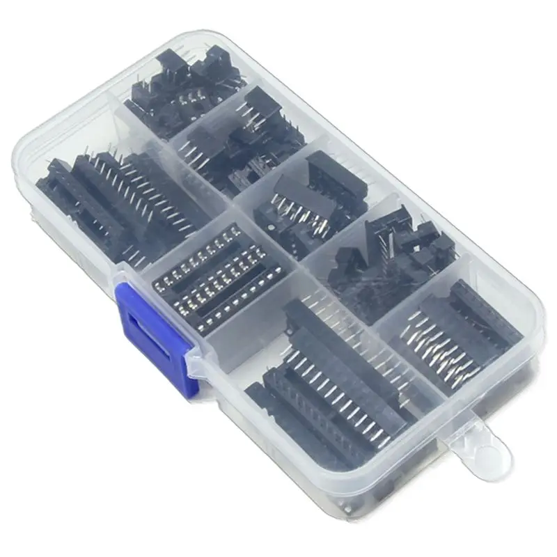 Buy 66Pcs/Lot DIP IC Sockets Adaptor Solder Type Socket Kit 68141618202428 Pin for arduino PCB Diy Kit