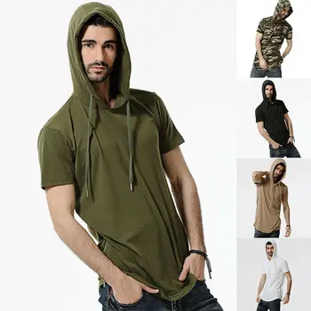 

Fashion Men's Spring and Summer Simple and Comfortable Short-Sleeved Hoodie Thin