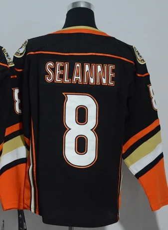 A+++ Качественная мужская футболка для взрослых#10 Corey Perry 9 Kariya 15 Ryan Getzlaf 17 Ryan Kesler 8 Teemu Selanne Anaheim - Цвет: Золотой
