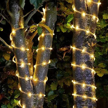 

LED Solar Garden Lights Rope Tube String Lighting Outdoor Solar Powered Christmas Fairy Light Party Decoration Lamp Waterproof