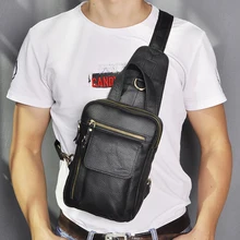 Новинка, мужская сумка из натуральной кожи, модная повседневная нагрудная сумка, кофейная, 8 дюймов, планшет, водный дизайн, дорожная сумка, на одно плечо, Мужская B574-c