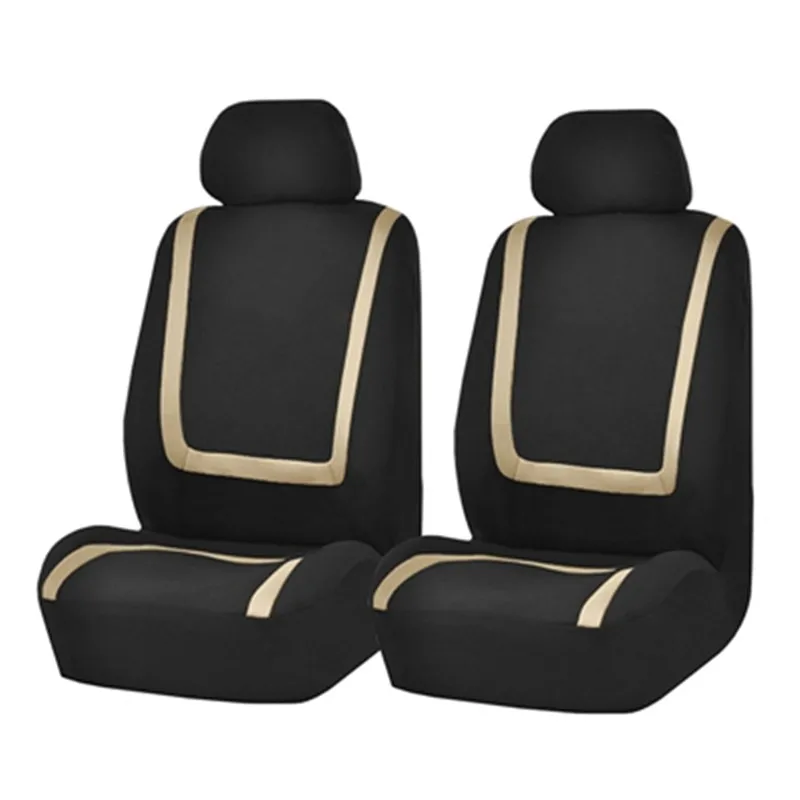 beige 2 seat Полный набор чехлов для автомобильных сидений, чехлы для задних передних сидений, защитные универсальные чехлы для автомобильных сидений, аксессуары для салона автомобиля - Название цвета: beige 2 seat