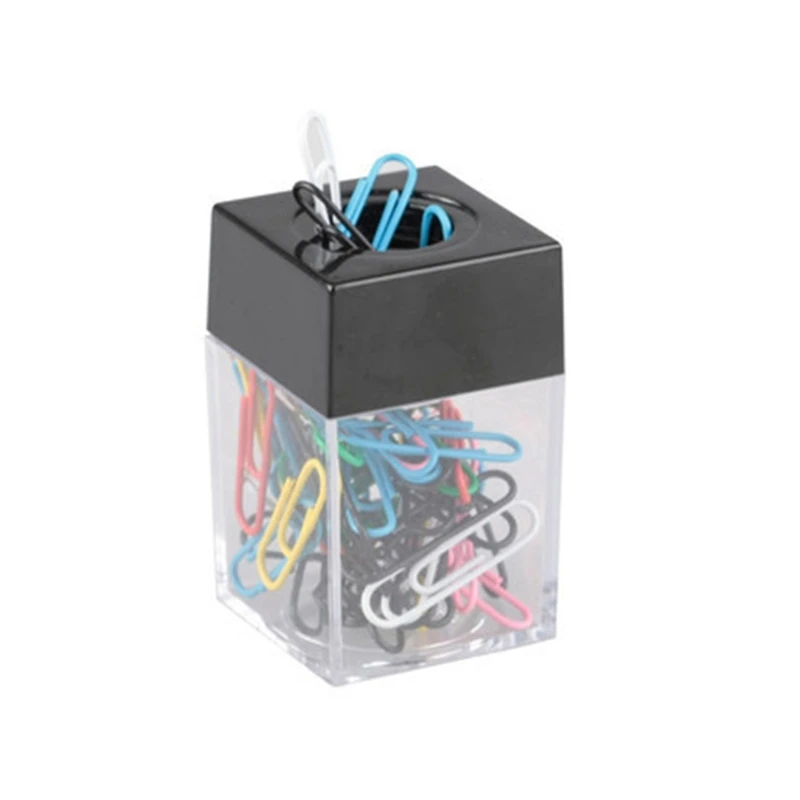 Magnetic Paper Clip Dispenser Desk Organizer Holder Widen Openning Easy Access Office School Staioneries Supplies 5