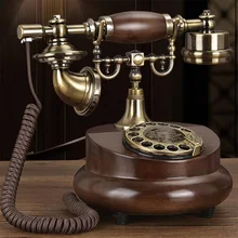 Telefone fixo com fio antigo, resina de telefone fixa digital retrô, mostrador de botão, decoração vintage, discagem rotativa, telefones fixos para casa
