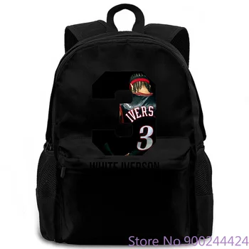 

DIYCloTH White Iverson Post Malone Round Brand women men backpack laptop travel school adult student