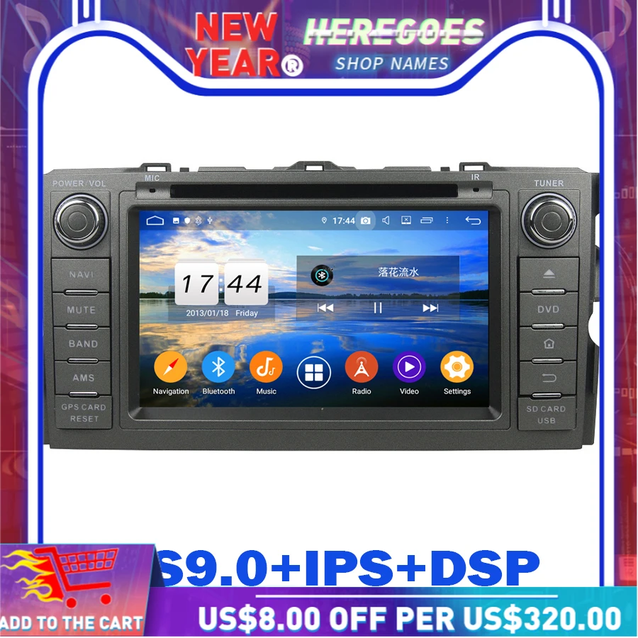 TDA7851 Android 10 0 для Toyota Auris 2010 2014 64 Гб ROM автомобильный dvd плеер Wifi RDS радио GPS Glonass карта