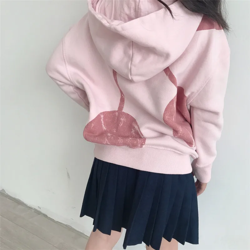

2019 New BP Style Big Cherry Pattern Pink Sweat Shirt Top For Baby Girl Kids Quality Cherry Brand Cotton Sweater Shirt