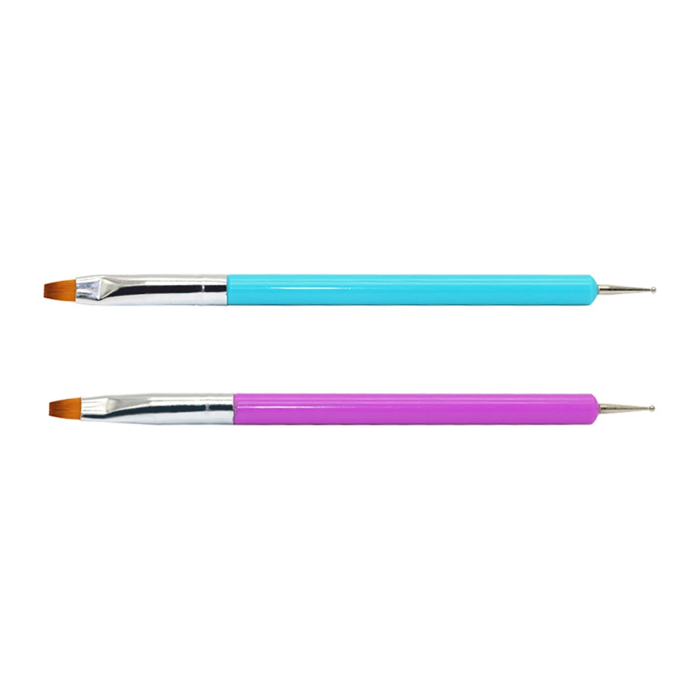 

1PC Double Ended Nail Art Painting Pen New Arrival Dotting Acrylic UV Gel Polish Brush Liners Tool Flat Painting Nylon Brush