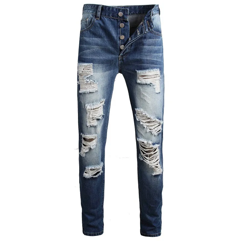 

Men's Slim Jeans Vintage Fashion Causal Plus Size 42 Pantalon Homme Skinny Ripped Jeans Men