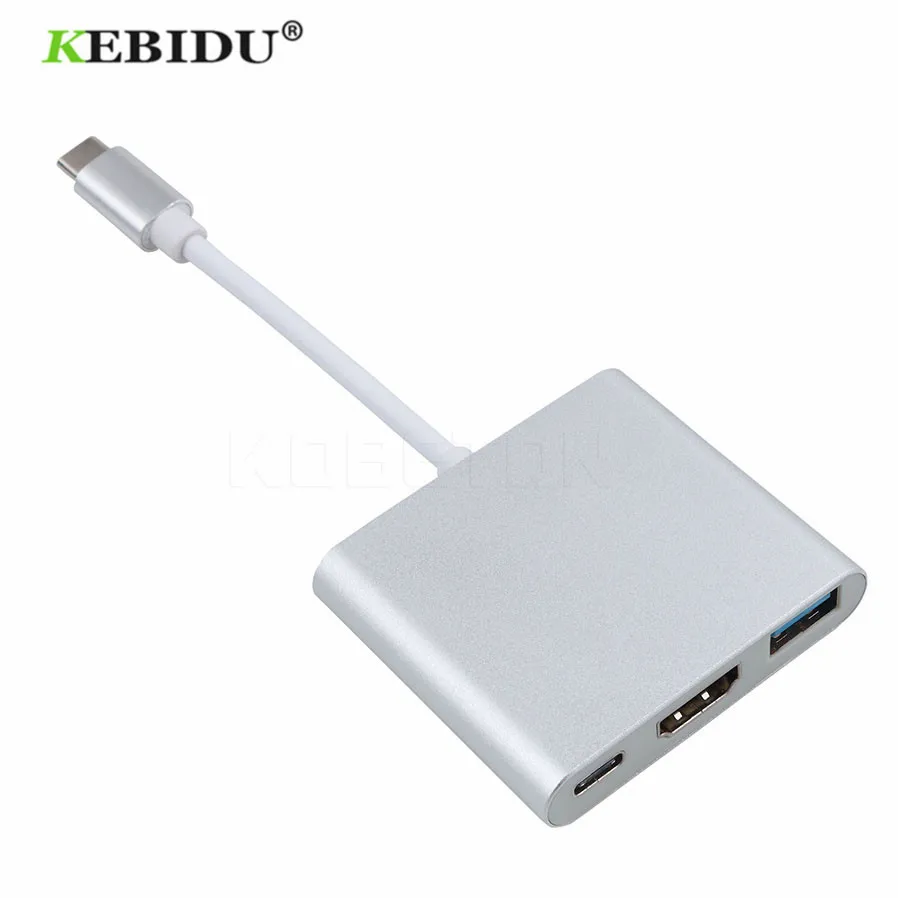 KEBIDU USB C концентратор к HDMI адаптер для Macbook Pro/Air концентратор USB Type C к HDMI 4K USB 3,0 порт USB-C конвертер питания