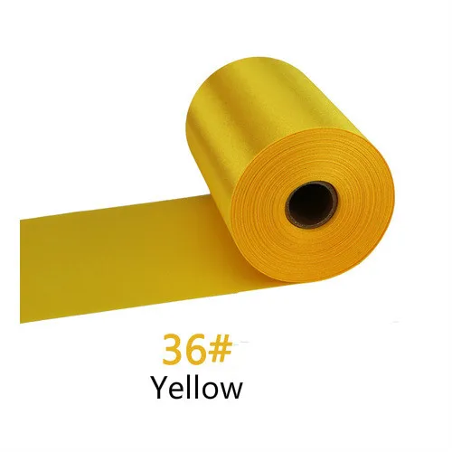 25Meters/Roll 8cm/10cm/15cm Silk Satin Ribbons DIY Wedding Chair Sashes Christmas Gift Wrapping Decoration Silk Ribbons Ruban 36-Yellow