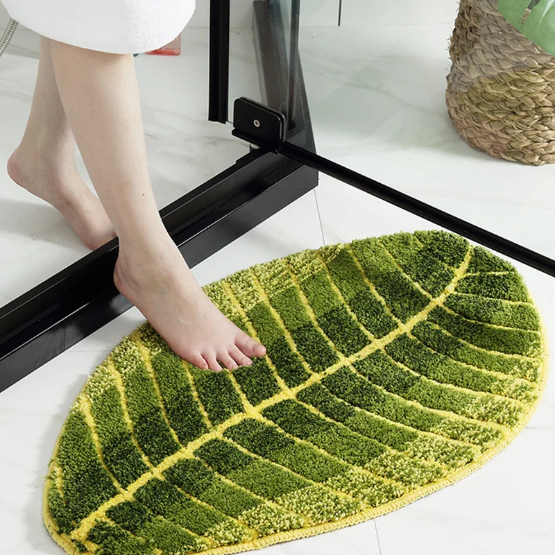 

Balcony Floor Mat Leaf Shap Kitchen Carpet Doormat Living Room Rug Anti-Slip Floor Mats Home Decor Absorbent Mat Rugs and Carpet