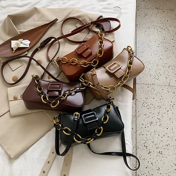 

Texture Solid Color Bag Autumn/winter 2020 New Korean Version Joker Generous Buckle Underarm Bag Shoulder Messenger Bag