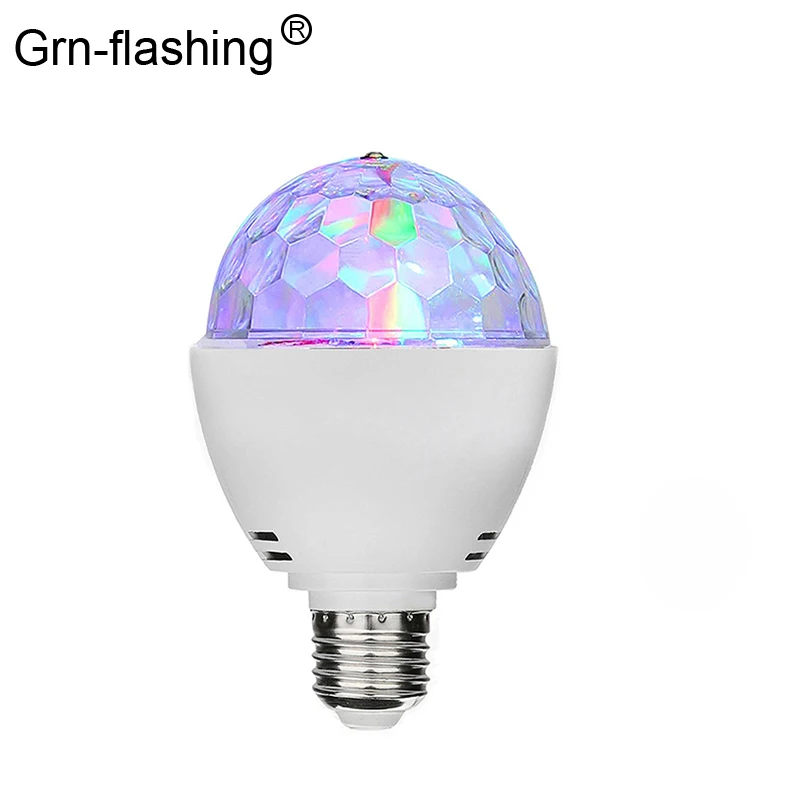 3w E27 Dj Disco Stage Light Ball Lamp Rgb Rotating Ball Lamp For Led Bulb  Family Party,birthday,festival,desk Decoration - Stage Lighting Effect -  AliExpress