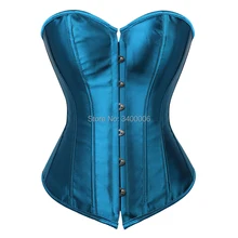 Caudatus vintage corset tops para mujer de talla grande Boda nupcial Lencería de corsé con corpiño sexy corset overbust shapewear azul