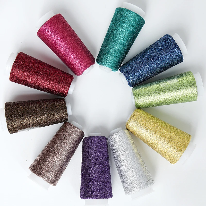 50g/ball Fine Gold Silver Yarn Spark Knited Yarn Crochet Sewing Threads Metallic Thread Partner Yarn for Needlework Golden Threa 2