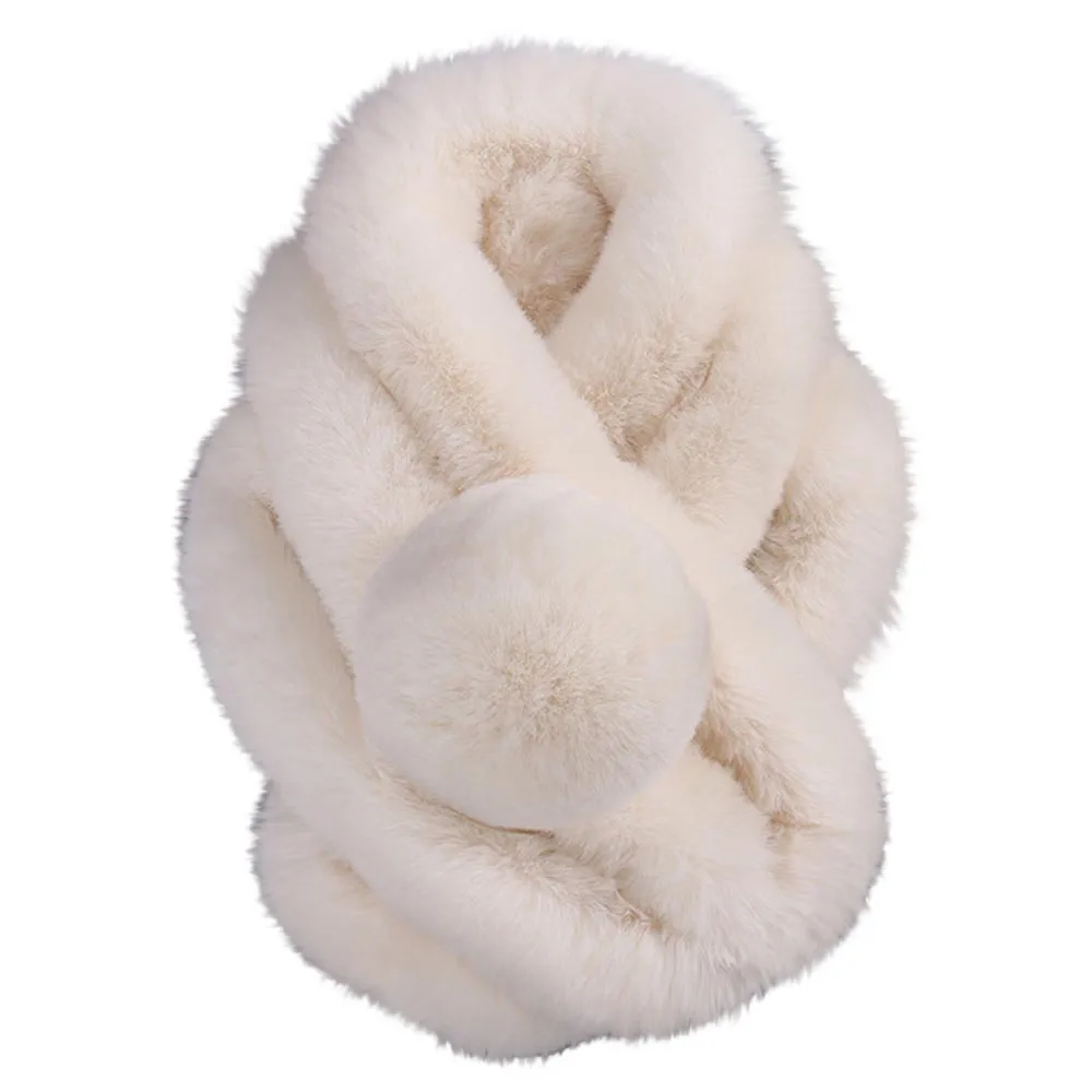Шарфы женские зима искусственный мех теплый шарф модный утолщенный мех имитация меха трава шарфы Прямая поставка# YL5 - Цвет: White