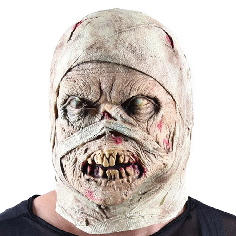 

Halloween Horror Mask Mummy Mask Disgusting Rot Face Headgear Zombie Costume Party Haunted House Horror Props Frighten People