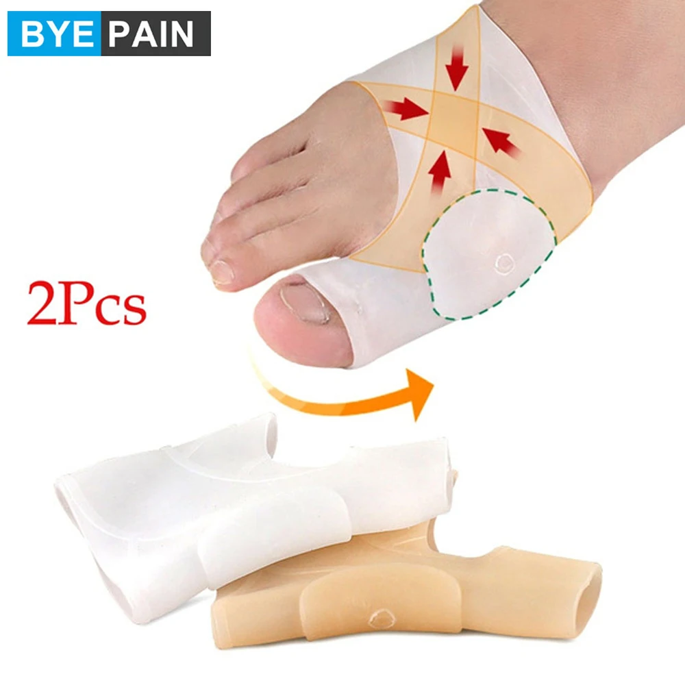 1 Pair Gel Pad Bunion Protector Sleeves Corrector Pad with Gel Toe Separators Spacers for Hallux Valgus Bunion