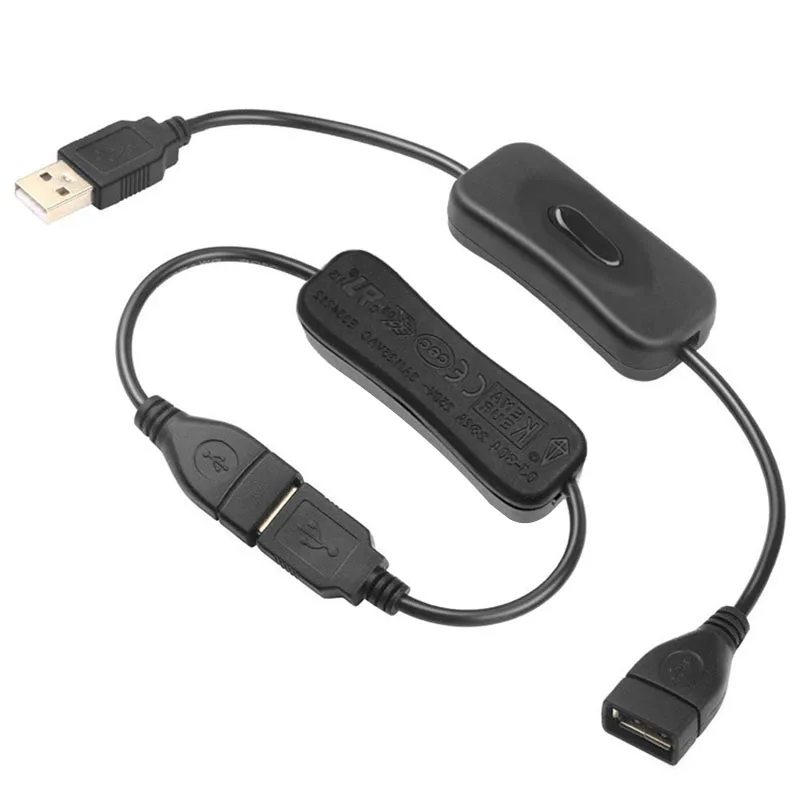 

USB Extension Cable 2.0 A Male to Female Connector Adapter Data Extender Extra Cable Switch ON OFF Cable Toggle LED For PC Lapto